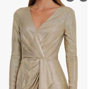 LAUREN RALPH LAUREN Metallic Stretch Knit Cocktail, available size 2